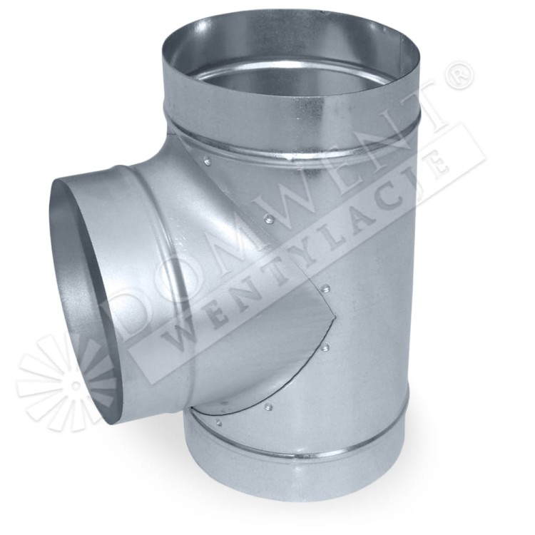 Trójnik T system wentylacji ocynk bez uszczelki
