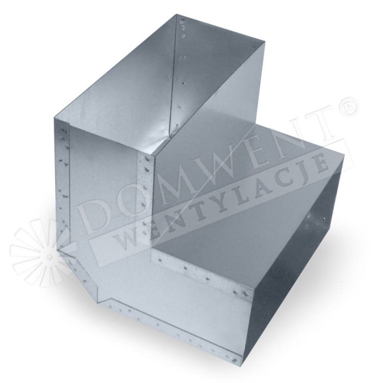 Kolano ściana strop 90 prostokątne ocynk 150x50mm