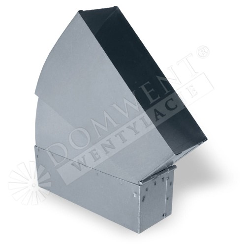 Kolano nastawne 25-45 prostokątne ocynk 150x50mm