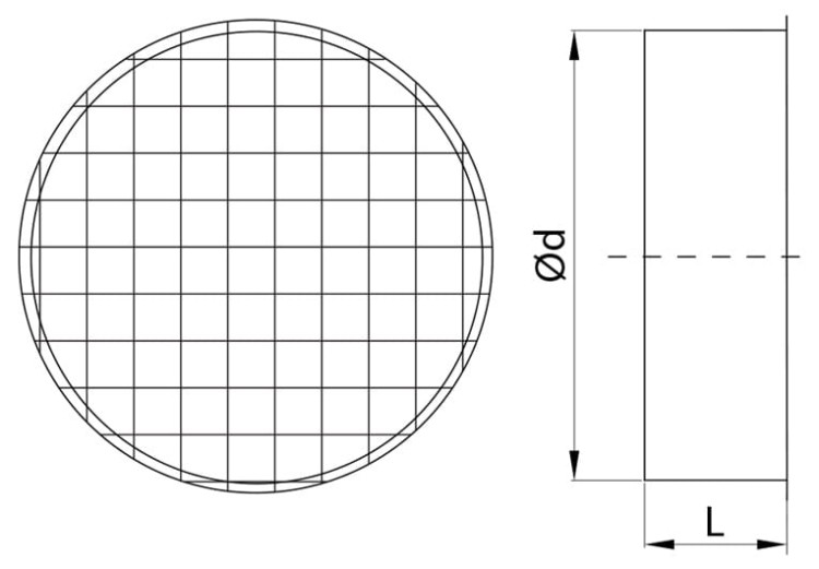 Króciec osiatkowany prosty 150