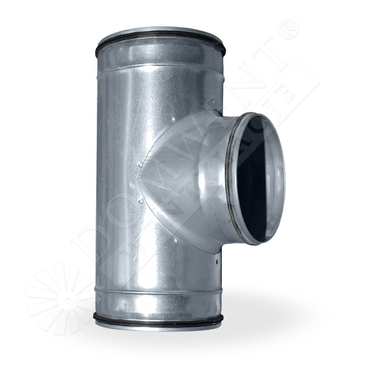 Trójnik T system wentylacji ocynk z uszczelką