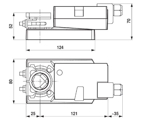 Belimo NM24A-MP-TP - wymiary