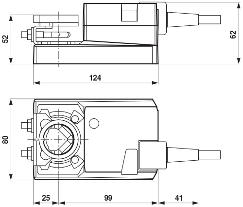 Belimo NM24A-SR - wymiary