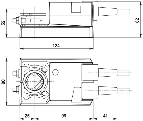 Belimo NM230A-S - wymiary
