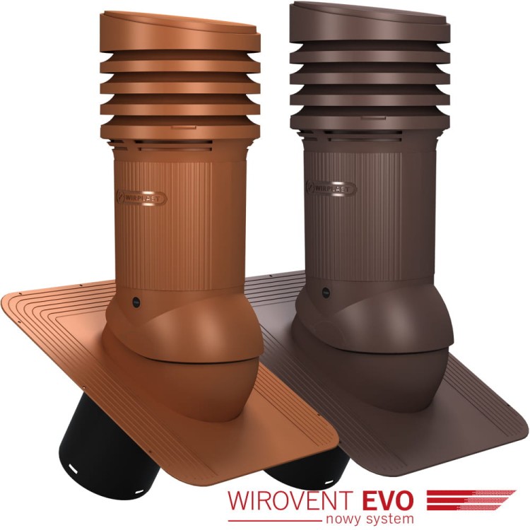 Kominek wentylacyjny z odpływem kondensatu gont papa E05 Wirovent EVO