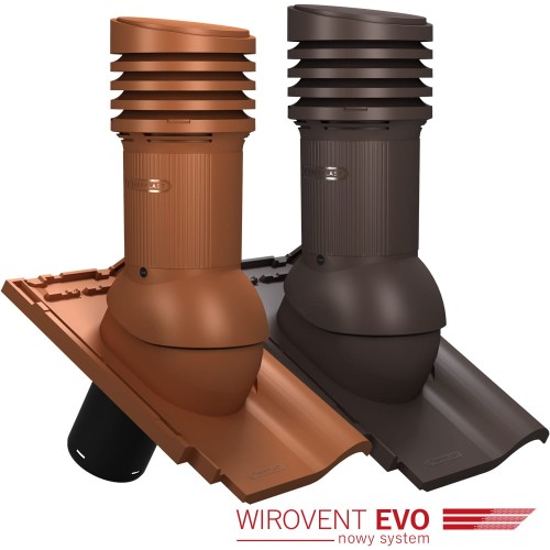 Kominek wentylacyjny z odpływem kondensatu do dachówki ceramicznej E33 Wirovent EVO Ø 125