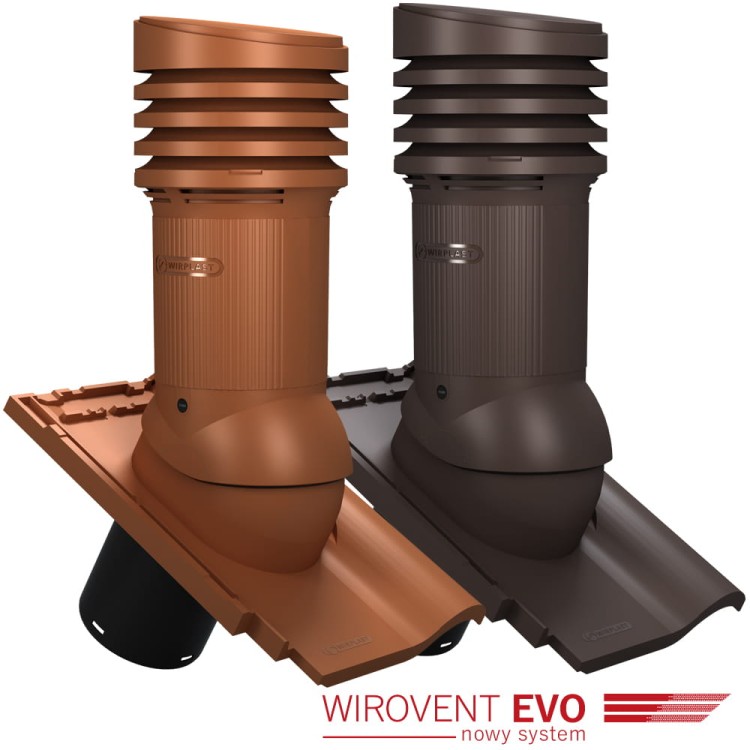 Kominek wentylacyjny z odpływem kondensatu do dachówki ceramicznej E37 Wirovent EVO Ø 150