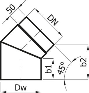 KOLANO 45° SYSTEM KOMINOWY