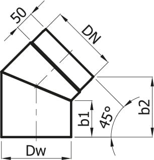 KOLANO 45° SYSTEM KOMINOWY
