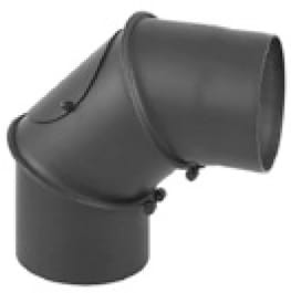 KOLANO CZARNE NASTAWNE 90° SYSTEM KOMINOWY Z REWIZJĄ