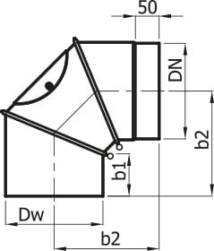KOLANO NASTAWNE 90° SYSTEM KOMINOWY Z REWIZJĄ