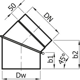 KOLANO NASTAWNE 45° SYSTEM KOMINOWY