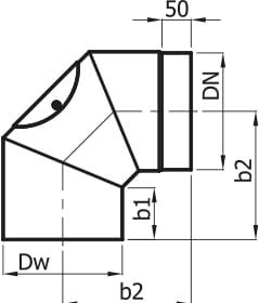 KOLANO 90° SYSTEM KOMINOWY Z REWIZJĄ