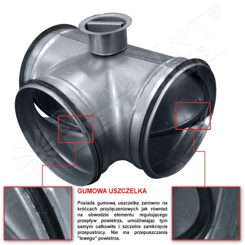 Przepustnica trójnik GWC Ø160