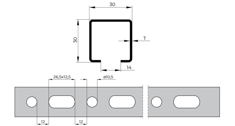 Kształtownik montażowy ocynkowany