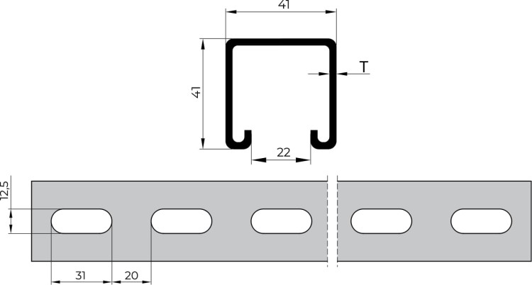 Kształtownik montażowy ocynkowany