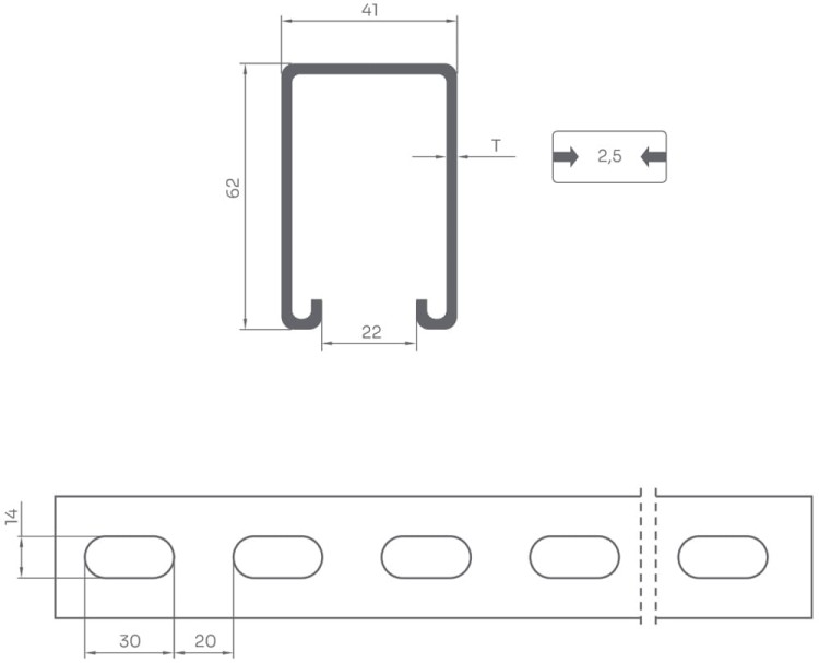Kształtownik montażowy ocynkowany