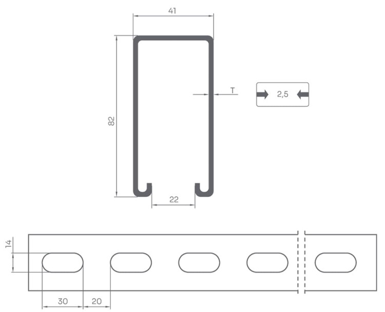 Kształtownik montażowy ocynkowany