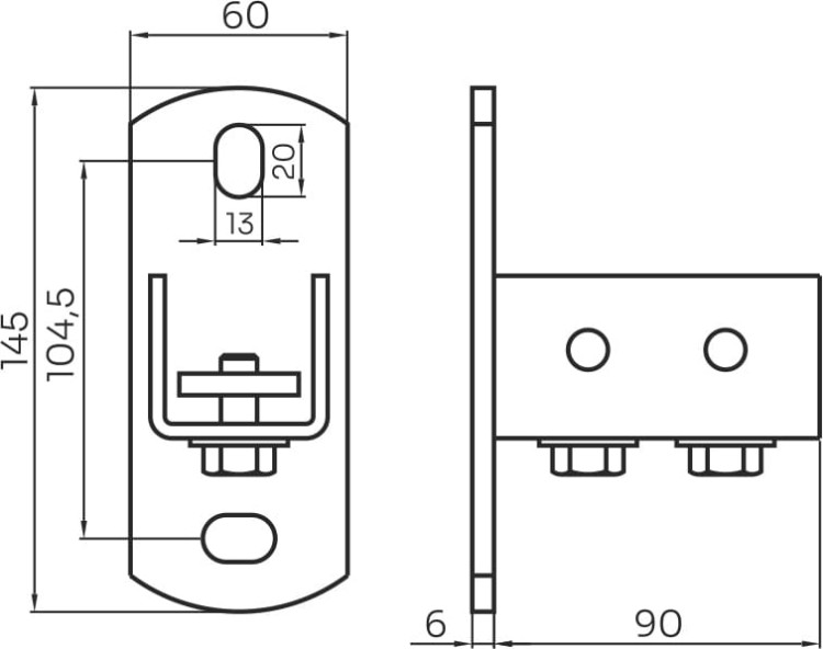 Wspornik kształtownika montażowego ocynkowany