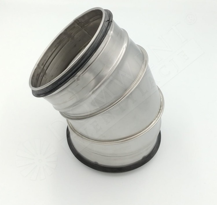 Kolano tłoczone 45° nierdzewne z uszczelką Ø 100 - V2A