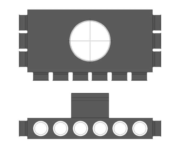 Rozdzielacz rurowy 12x75mm / 160 mm