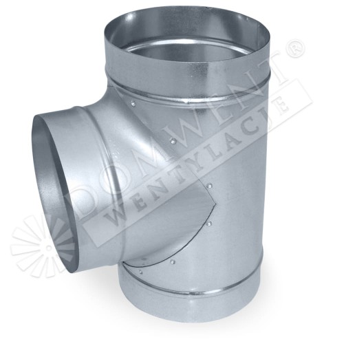 Trójnik T system wentylacji ocynk bez uszczelki