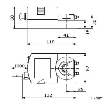 Belimo LMC230A - wymiary