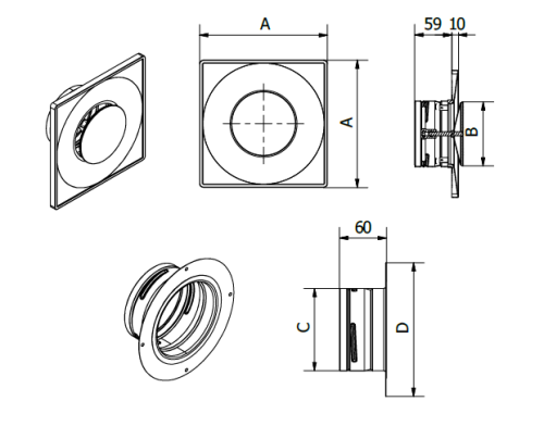 Anemostat kwadratowy ASKV DARCO