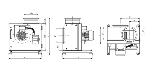 Wentylator okapowy kuchenny KF T120 wymairy