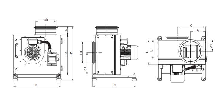 Wentylator okapowy kuchenny KF T120 wymairy