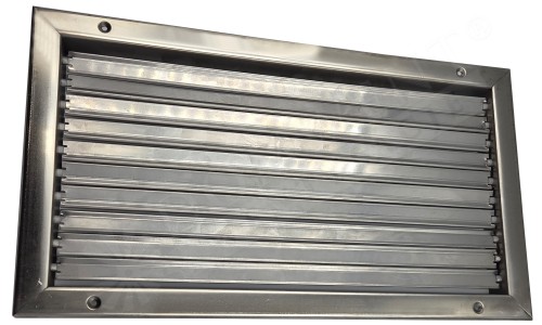 KRATKA WENTYLACYJNA ŚCIENNA ZAKOŃCZENIE KANAŁU KSH Z POZIOMYMI KIEROWNICAMI