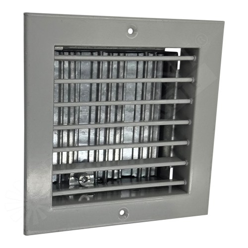 KRATKA WENTYLACYJNA ŚCIENNA ZAKOŃCZENIE KANAŁU KSH-P Z POZIOMYMI KIEROWNICAMI ORAZ PRZEPUSTNICĄ