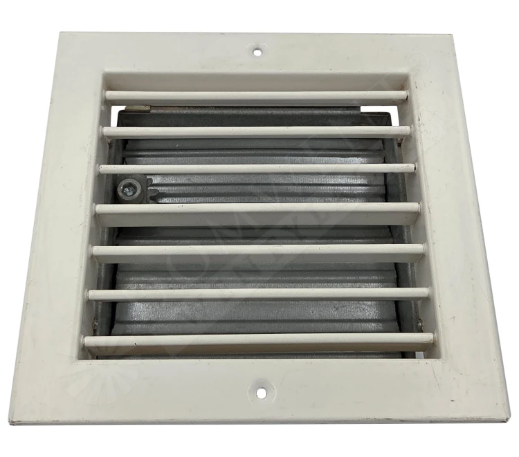 KRATKA WENTYLACYJNA ŚCIENNA ZAKOŃCZENIE KANAŁU KSH-P Z POZIOMYMI KIEROWNICAMI ORAZ PRZEPUSTNICĄ