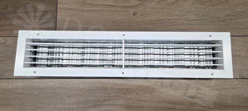 KRATKA WENTYLACYJNA ŚCIENNA ZAKOŃCZENIE KANAŁU KSH-P Z POZIOMYMI KIEROWNICAMI ORAZ PRZEPUSTNICĄ