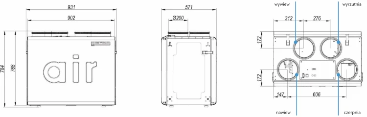 CENTRALA WENTYLACYJNA Z ODZYSKIEM CIEPŁA DEFRO