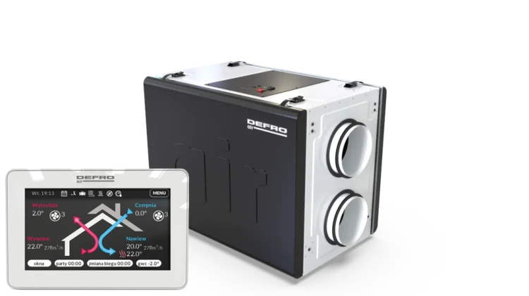CENTRALA WENTYLACYJNA Z ODZYSKIEM CIEPŁA DEFRO DRO