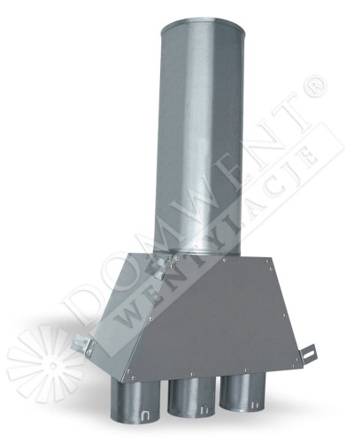 Puszka rozprężna 3x75mm przelotowa / pod anemostat 125 długość przyłącza 320mm