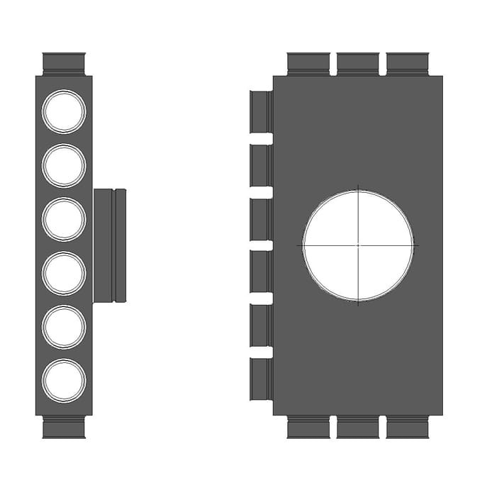 Rozdzielacz rurowy (prostokątny) 12x63mm / 160 mm