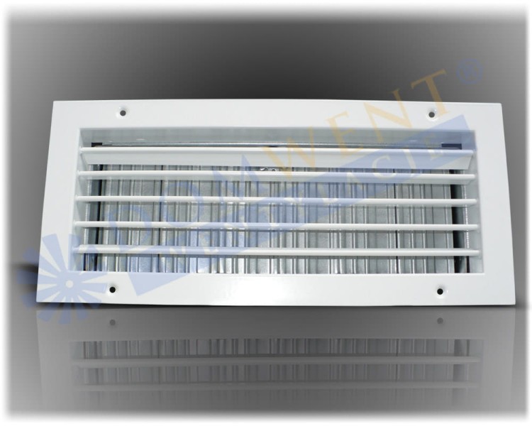 Kratka wentylacyjna ścienna KSH-P z poziomymi kierownicami oraz przepustnicą