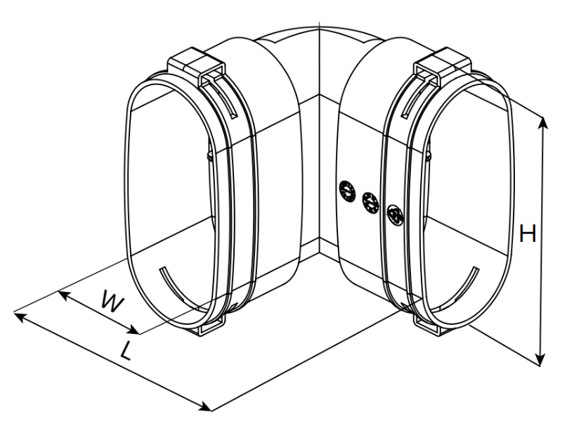 Kolano pionowe FlexiVent 52x117 VENTS