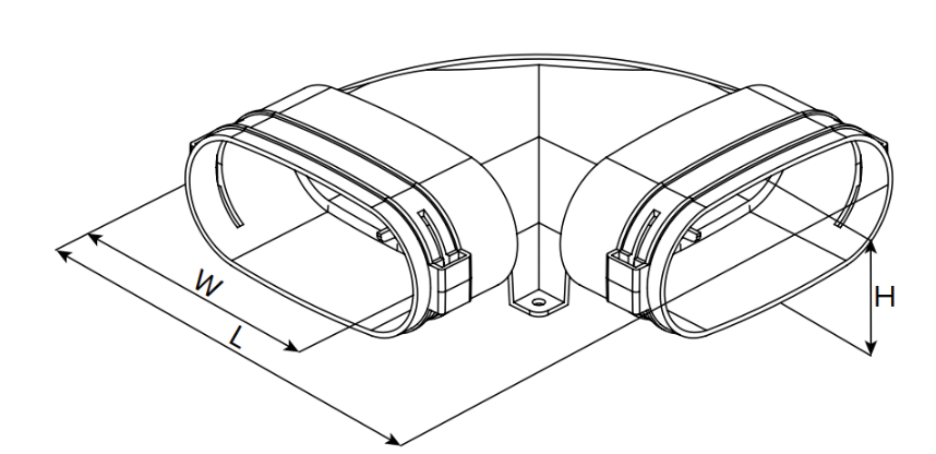 Kolano poziome FlexiVent 52x117 VENTS